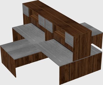 Quad l-shaped office desks