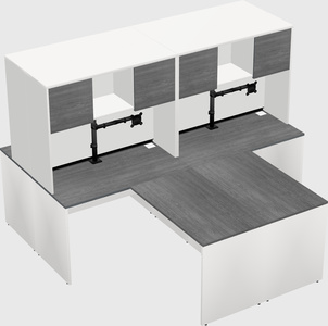 Quad l-shaped office desks