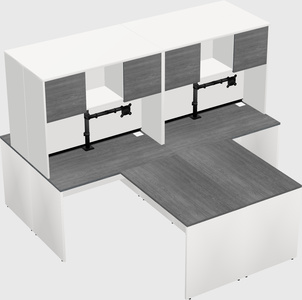 Quad l-shaped office desks