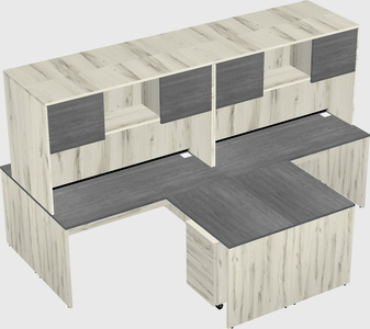 Quad l-shaped office desks