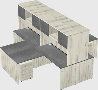 Quad l-shaped office desks