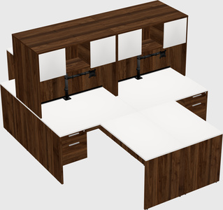 Quad l-shaped office desks
