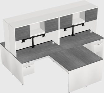 Quad l-shaped office desks