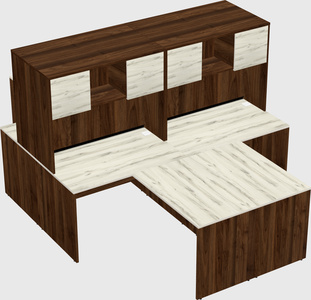 Quad l-shaped office desks