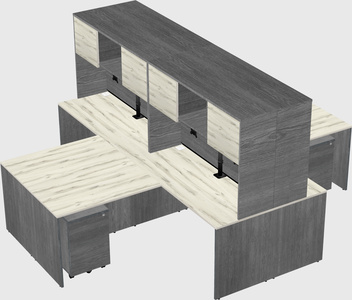 Quad l-shaped office desks