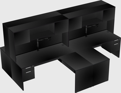 Quad l-shaped office desks