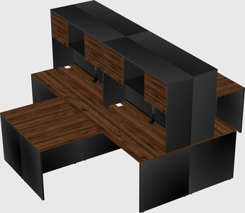 Quad l-shaped office desks