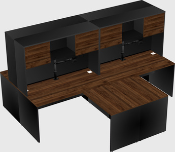 Quad l-shaped office desks
