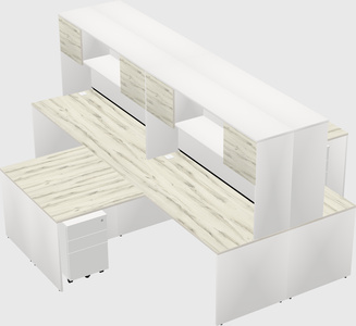 Quad l-shaped office desks
