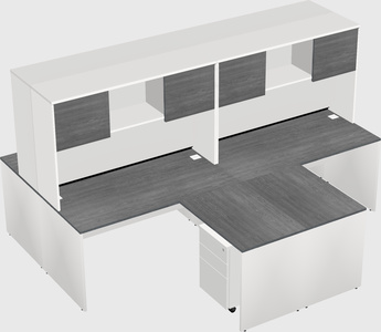 Quad l-shaped office desks