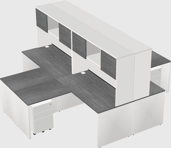 Quad l-shaped office desks