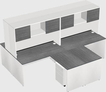 Quad l-shaped office desks