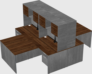 Quad l-shaped office desks