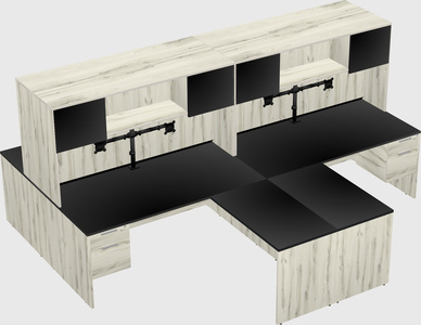 Quad l-shaped office desks