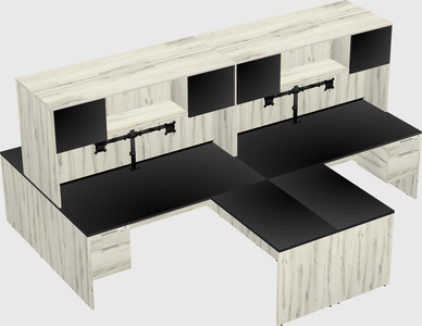 Quad l-shaped office desks