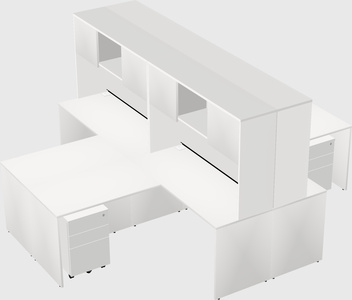 Quad l-shaped office desks