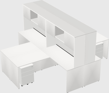 Quad l-shaped office desks