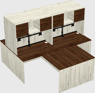 Quad l-shaped office desks