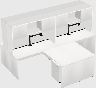 Quad l-shaped office desks