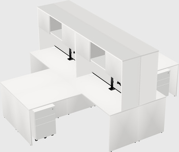 Quad l-shaped office desks