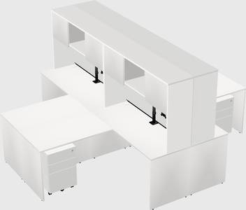 Quad l-shaped office desks