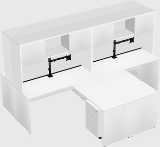 Quad l-shaped office desks