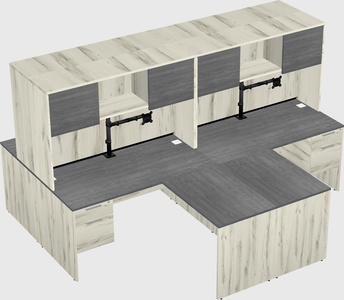 Quad l-shaped office desks