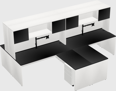 Quad l-shaped office desks