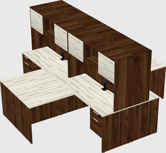 Quad l-shaped office desks