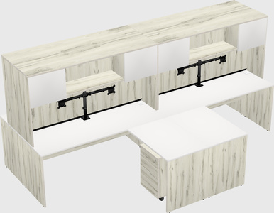 Quad l-shaped office desks