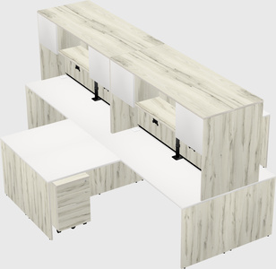 Quad l-shaped office desks