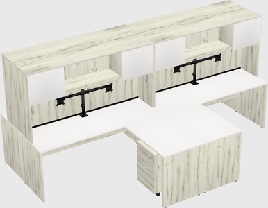 Quad l-shaped office desks