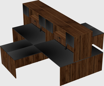 Quad l-shaped office desks
