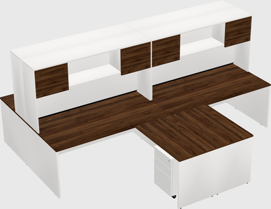 Quad l-shaped office desks