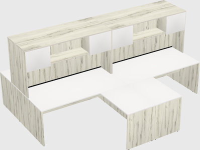 Quad l-shaped office desks
