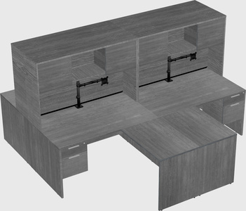 Quad l-shaped office desks