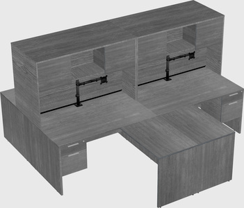Quad l-shaped office desks