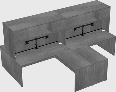 Quad l-shaped office desks