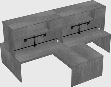 Quad l-shaped office desks