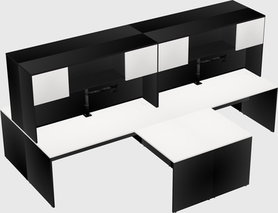 Quad l-shaped office desks