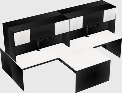 Quad l-shaped office desks