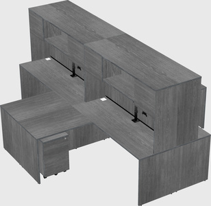 Quad l-shaped office desks