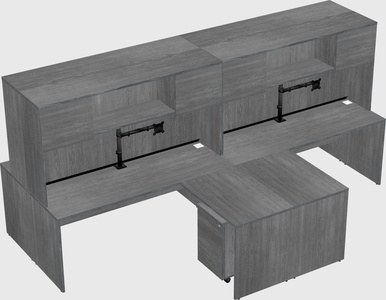 Quad l-shaped office desks