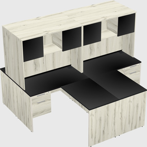 Quad l-shaped office desks