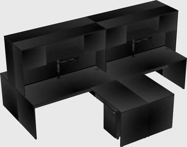 Quad l-shaped office desks