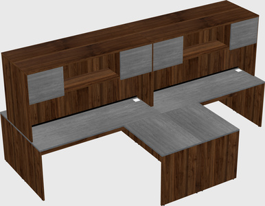 Quad l-shaped office desks