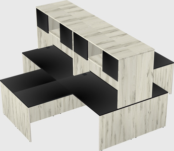 Quad l-shaped office desks