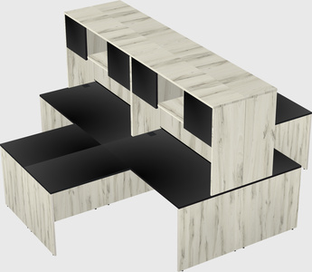 Quad l-shaped office desks