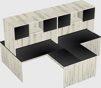 Quad l-shaped office desks