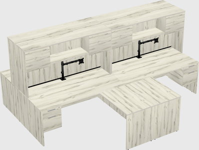 Quad l-shaped office desks